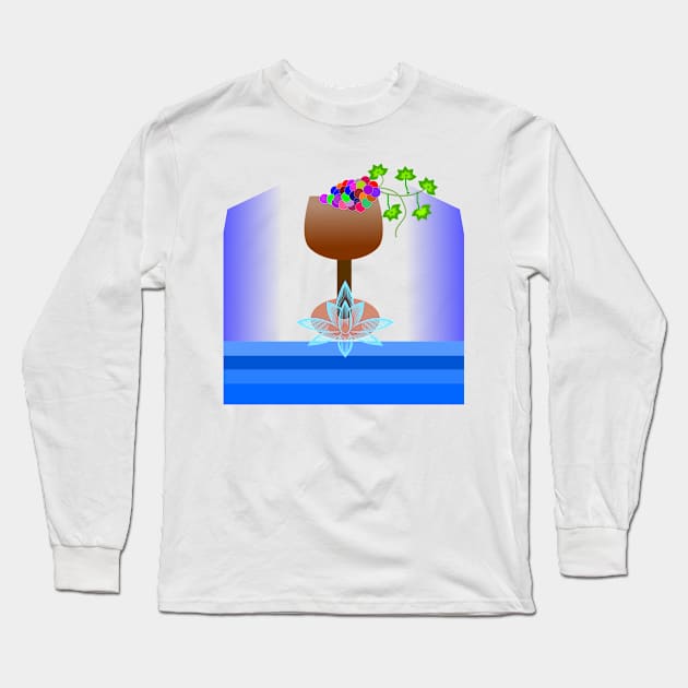 Grapes, bowl and wine Long Sleeve T-Shirt by Dauri_Diogo